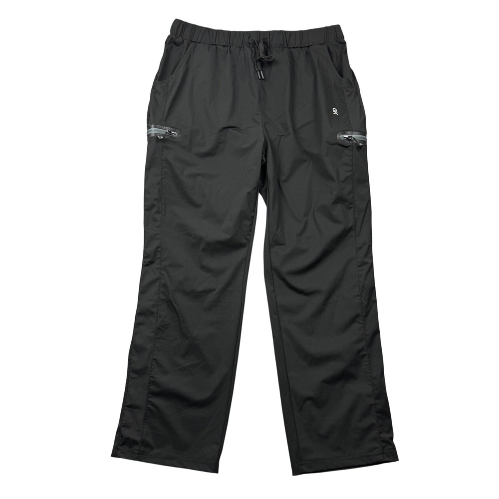 DK Active Womens XL Black Technical Hiking Pants Zipper Pockets Drawstring Waist